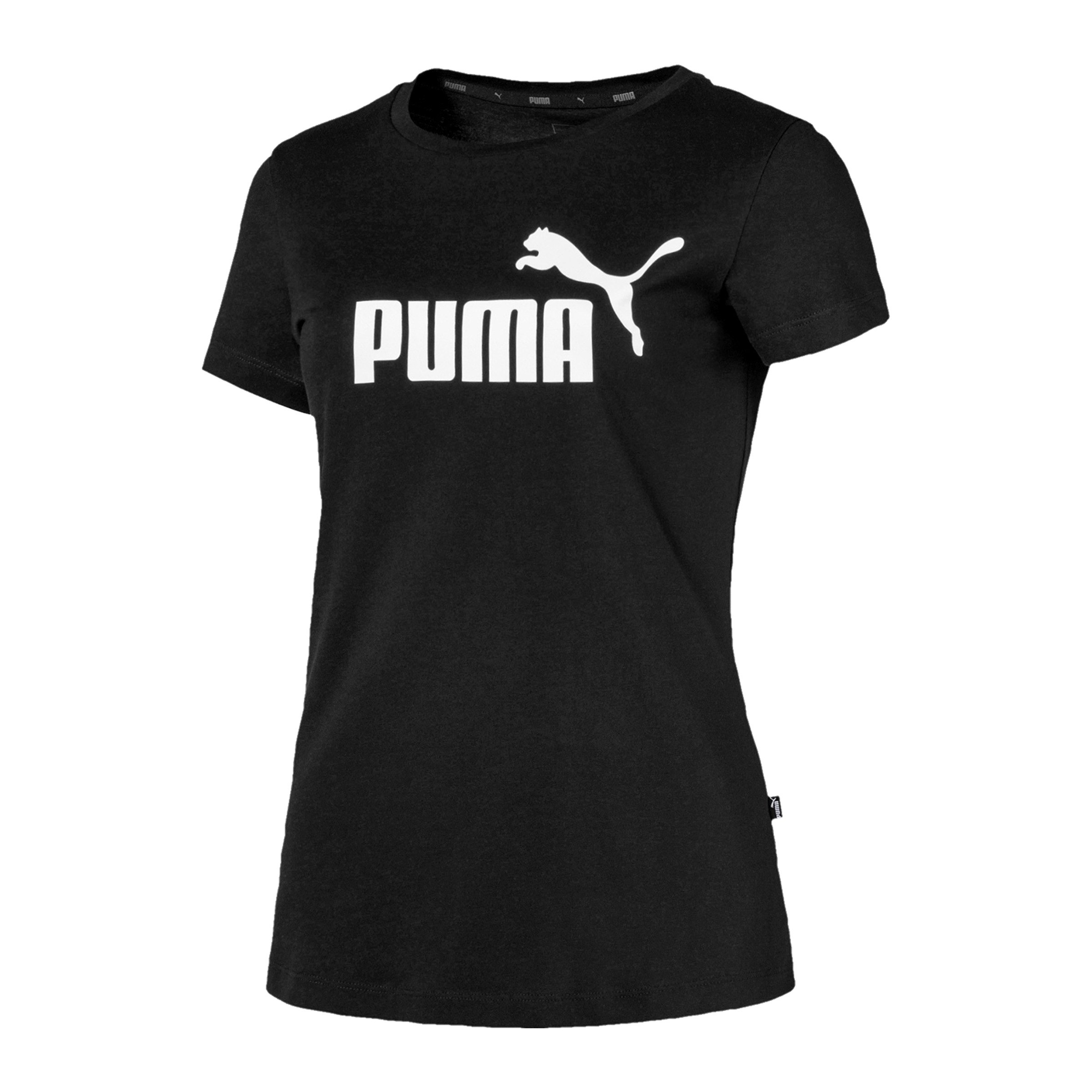 PUMA Essential Logo T-Shirt Damen Schwarz F01 schwarz