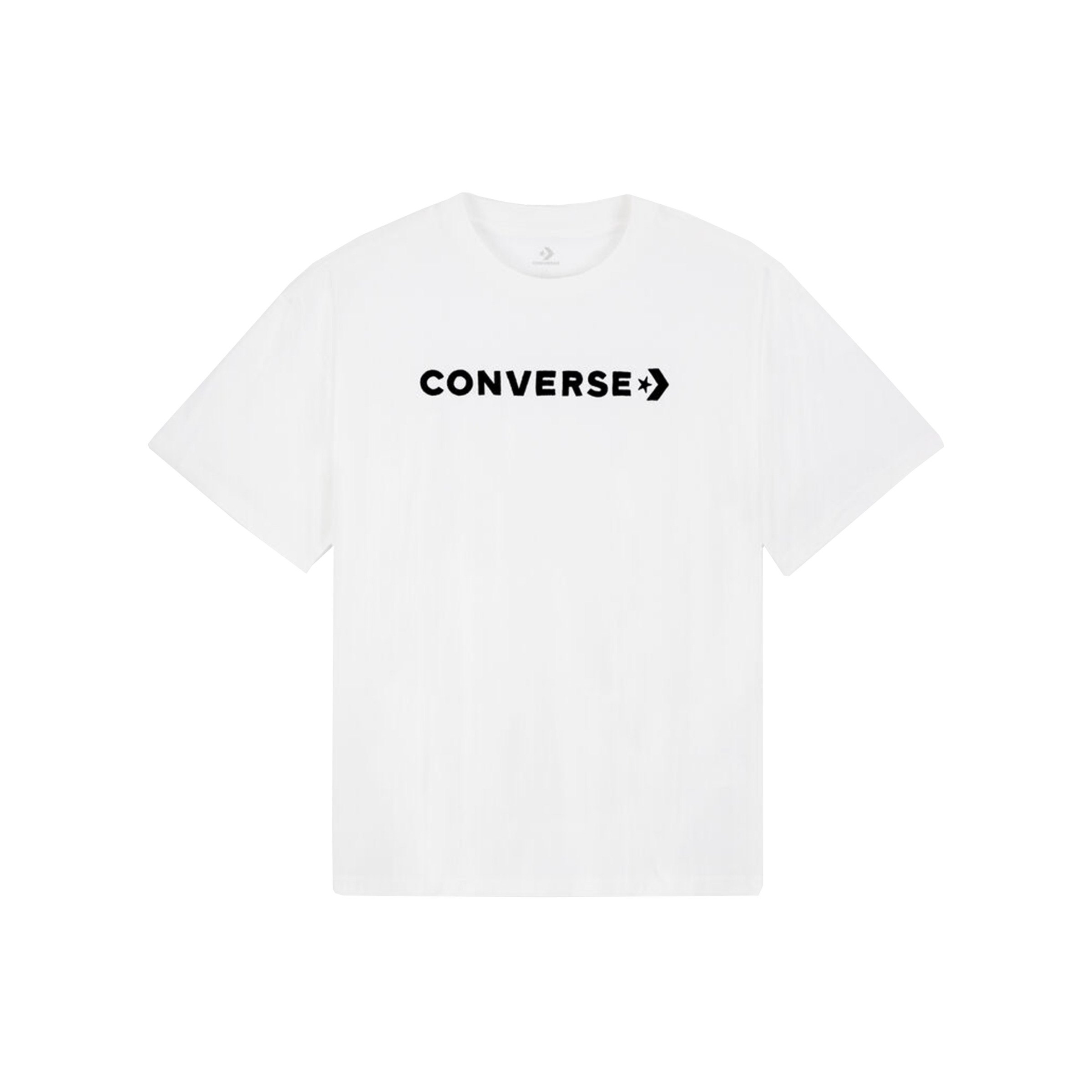 Converse Strip Wordmark Relaxed T-Shirt weiss Damen F102